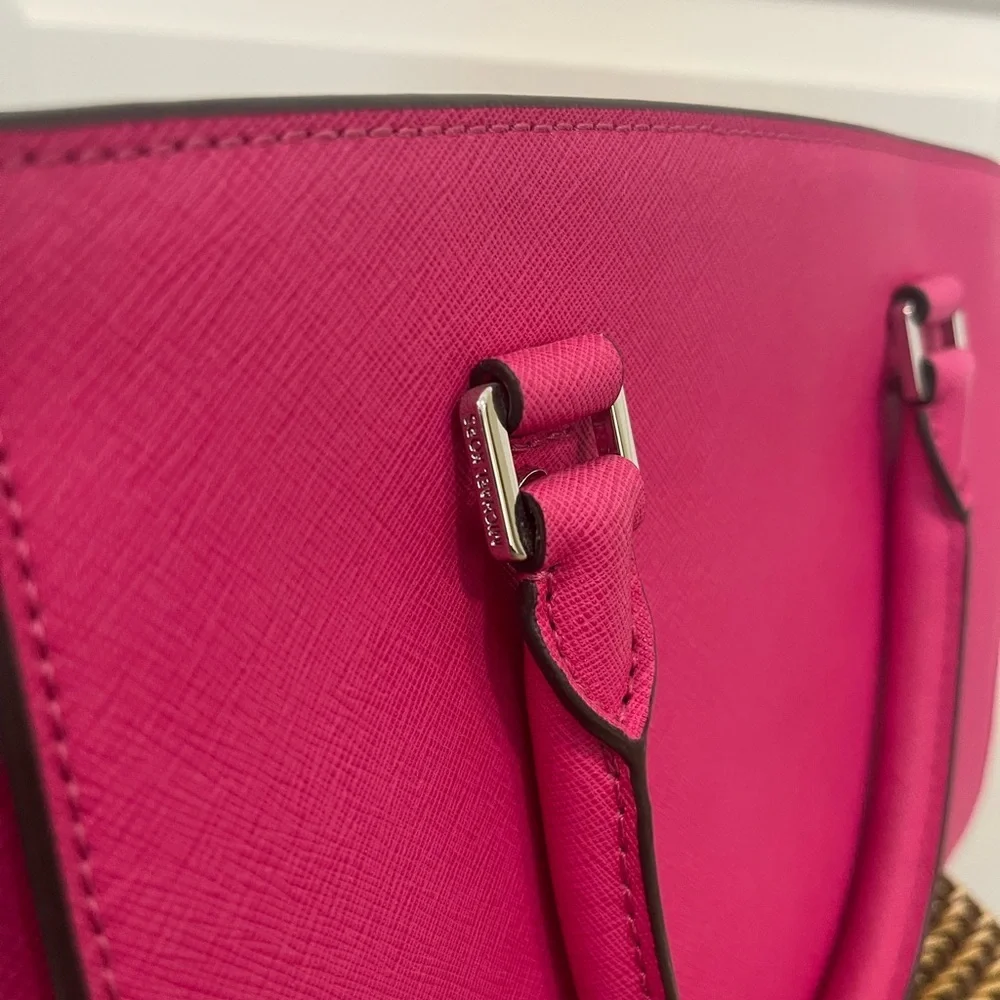 Michael Kors Selma Saffiano Pink Leather Medium Satchel Bag